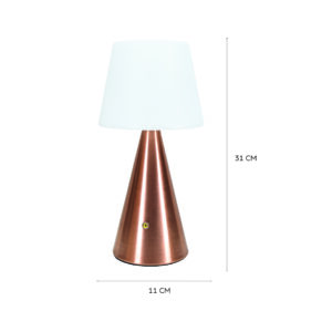 Lámpara de mesa, recargable, color bronce
