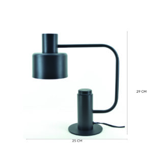 Lámpara de mesa negra estilo retro
