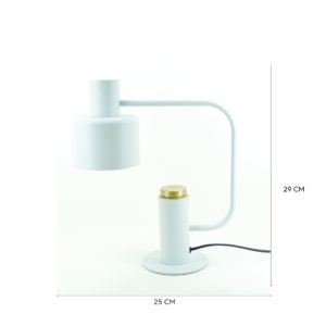 Lámpara de mesa blanca estilo retro.