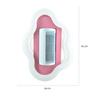 Ventilador de techo, nube rosada con luz led.