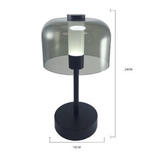 Lampara Mesa 1.3W Black Glass Dome