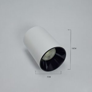 Spot Sobreponer Cilindro Blanco y Negro