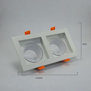 Base Ojo Buey Cuadrada Blanca Doble Recesada