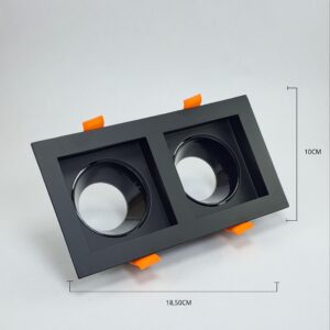 Base Ojo Buey Cuadrada Negra Doble Recesada