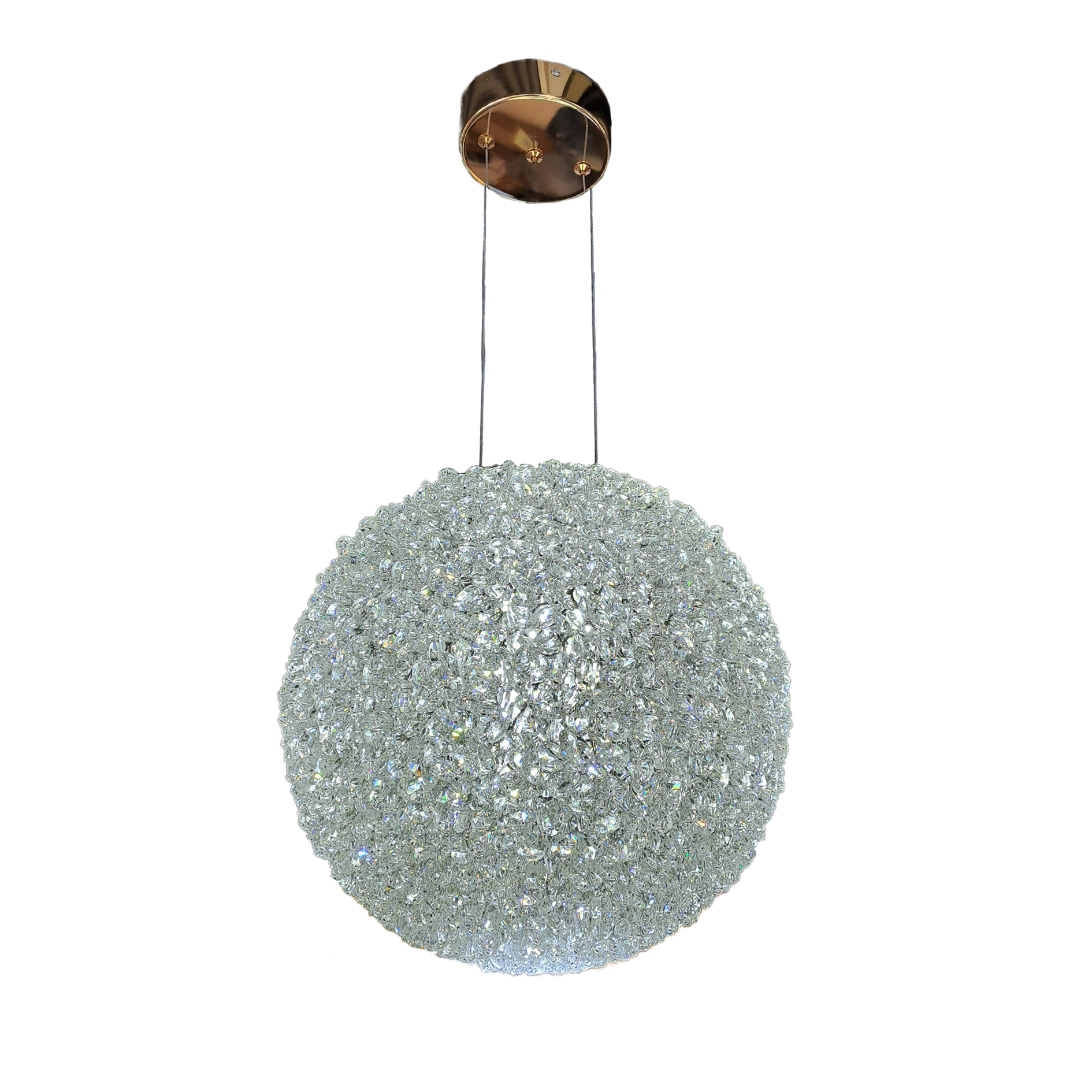 Lampara Colgante 80W Gold Bola Cristal - Imagen 2