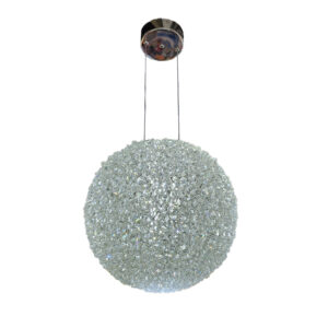 Lampara Colgante 80W Plata Bola Cristal