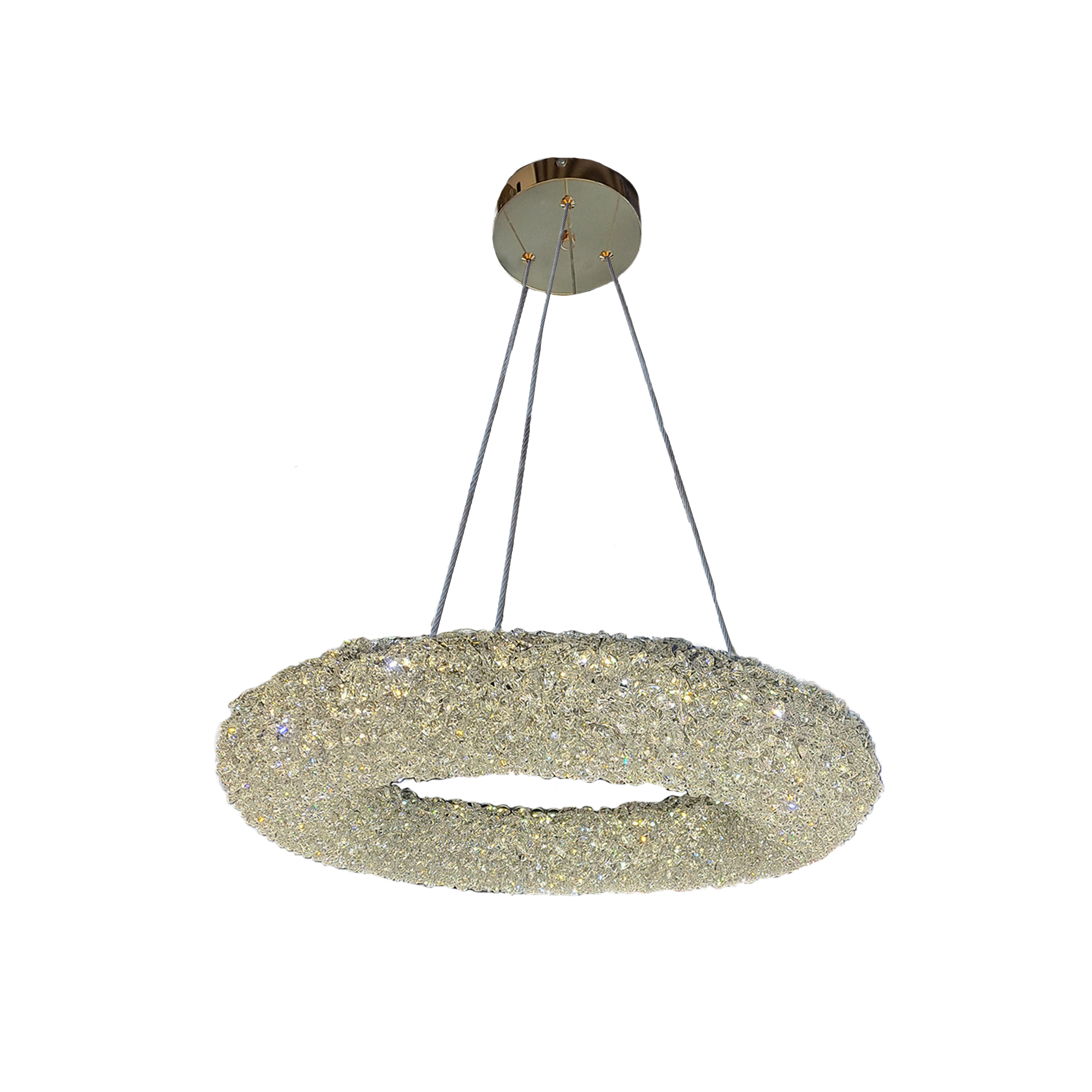 Lampara Colgante 80W Gold Aro Cristal - Imagen 3