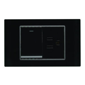 Apagador + Toma Negro Acrilico Elite 3-Way Lumistar
