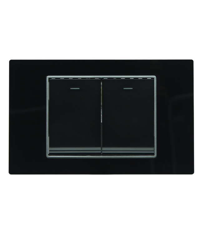 Apagador Doble Negro Acrilico Elite Lumistar