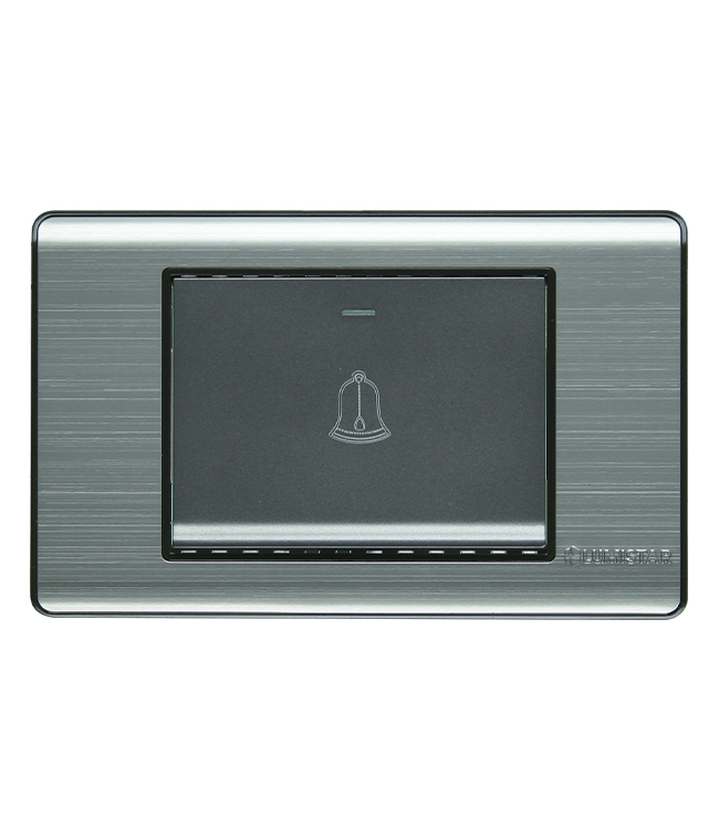 Pulsador Timbre Plateado Elite Lumistar