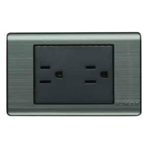 Tomacorriente Doble Plateado Elite Lumistar