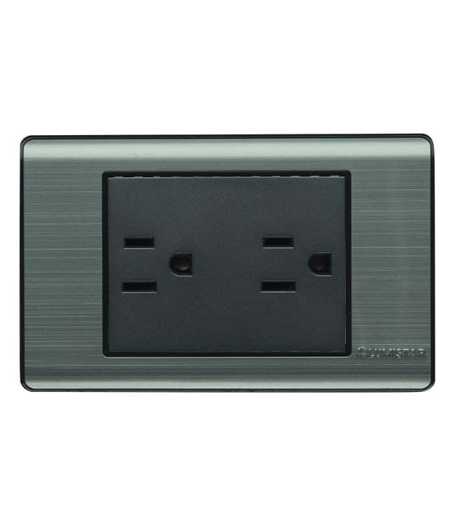 Tomacorriente Doble Plateado Elite Lumistar