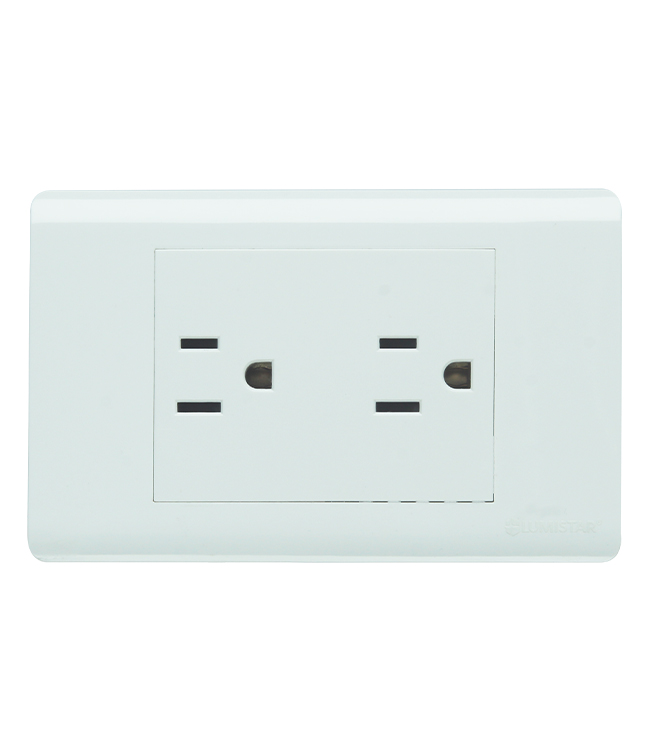 Tomacorriente Doble Blanco Elite 15A Lumistar